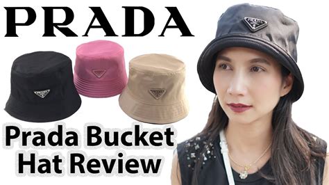 หมวก prada bucket แท้ ดู ยัง ไง|รีวิวหมวก Prada Bucket Hat Nylon Cap .